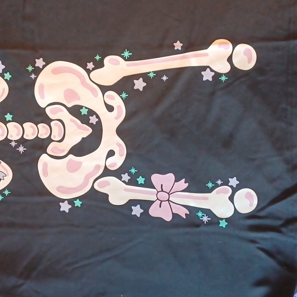 DOLLSKILL 2x TRICKZ N TREATZ BLACK SHORT-SLEEVED BONES MINI DRESS COLLAR - Picture 4 of 15